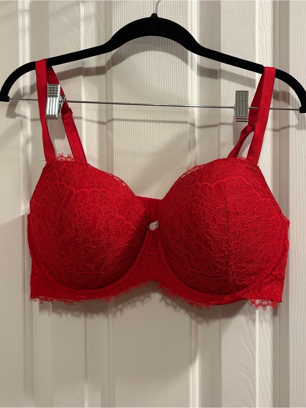 Victoria's Secret Dream Angel Red Lace Push-up Bra Size 44C